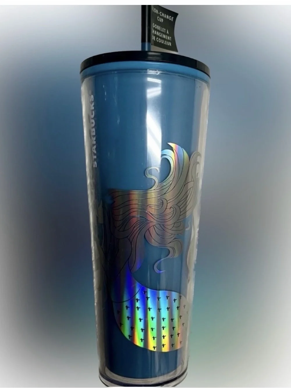 Starbucks Blue Holographic Siren Tumbler